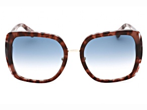 Kate Spade Kimber Blue Havana Square Frame / Blue Lenses Sunglasses