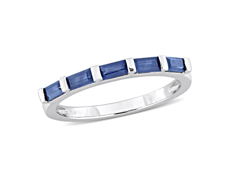 7/8 CT TGW Sapphire Anniversary Ring in 10K White Gold