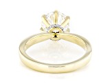 Certified White Lab-Grown Diamond F VS1 10K Yellow Gold Secret Halo Solitaire Ring 2.15ctw