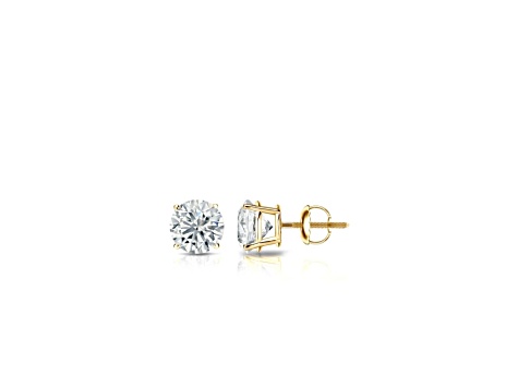 14K Yellow Gold 0.20 Ctw Round Lab-Grown Diamond Studs, E Color VS1 Clarity