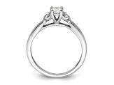 Rhodium Over 14K White Gold First Promise Polish Round Diamond Engagement Ring 0.33ctw