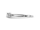 Rhodium Over 14K White Gold First Promise Polish Round Diamond Engagement Ring 0.33ctw