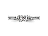 Rhodium Over 14K White Gold First Promise Polish Round Diamond Engagement Ring 0.33ctw