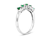 0.40ctw Emerald and Diamond Band Ring in 14k White Gold