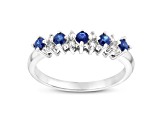 0.53ctw Sapphire and Diamond Band Ring in 14k White Gold