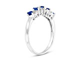0.53ctw Sapphire and Diamond Band Ring in 14k White Gold