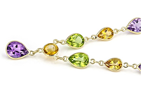 Multi-Gem 14k Yellow Gold 17" Necklace 17"