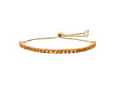 Round Citrine 14K Yellow Gold Over Sterling Silver Bolo Bracelet 2.63ctw