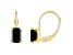 6x4mm Emerald Cut Black Onyx 10k Yellow Gold Drop Earrings