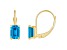 6x4mm Emerald Cut Blue Topaz 10k Yellow Gold Drop Earrings