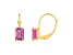 6x4mm Emerald Cut Pink Topaz 10k Yellow Gold Drop Earrings