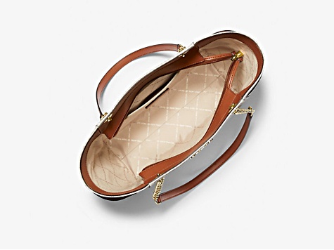 Michael Kors Jet Set Large Vanilla Signature Logo Shoulder Bag