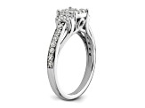 Rhodium Over 14K White Gold Lab Grown Diamond VS/SI GH, Cluster Ring 0.739ctw