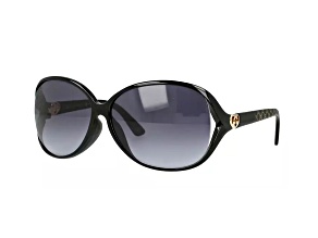 Gucci Black with Logo Accent Frame / Gray Lens Sunglasses