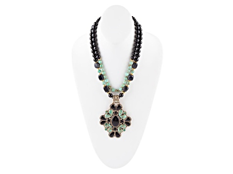 Dyed Magnesite and Cultured Freshwater Pearl Necklace Endless Design Dyed Magnesite and Cultured Freshwater Pearl Necklace Endless Design