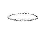 14K White Gold Lab Grown Diamond VS/SI GH, Graduated Bangle Bracelet