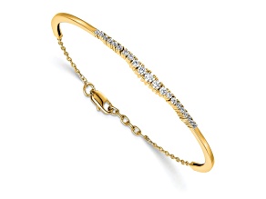 14K Yellow Gold Lab Grown Diamond VS/SI GH, Graduated Bangle Bracelet