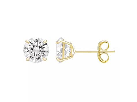 14k Yellow Gold Cubic Zirconia Stud Earrings