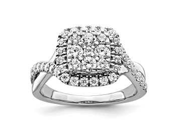 Picture of Rhodium Over 14K White Gold Lab Grown Diamond VS/SI GH, Cluster Ring 0.991ctw