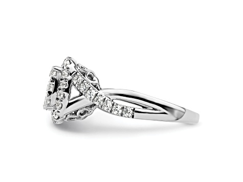 Rhodium Over 14K White Gold Lab Grown Diamond VS/SI GH, Cluster Ring 0.991ctw