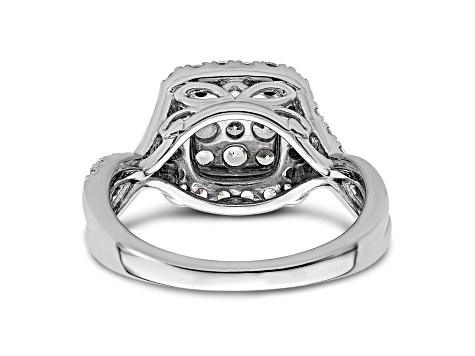 Rhodium Over 14K White Gold Lab Grown Diamond VS/SI GH, Cluster Ring 0.991ctw