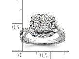 Rhodium Over 14K White Gold Lab Grown Diamond VS/SI GH, Cluster Ring 0.991ctw