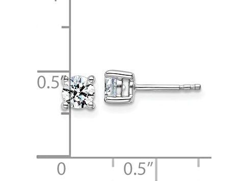 14K White Gold Lab Grown Diamond 7/8ctw VS/SI GH 4 Prong Earrings