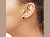 Black Sapphire Rhodium Over Sterling Silver Earrings 1.10ctw