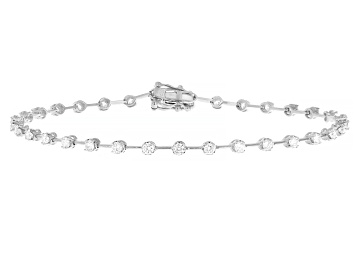 White Zircon Sterling Silver & 18K Yellow Gold Snake Bracelet 0.59ctw