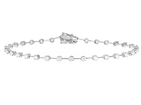 White Lab-Grown Diamond, Sterling Silver Bracelet 1.00ctw
