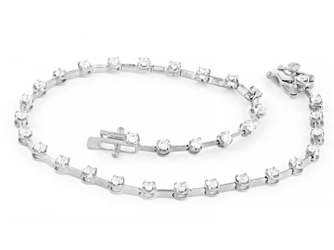 White Lab-Grown Diamond, Sterling Silver Bracelet 1.00ctw