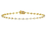 White Lab-Grown Diamond, 14k Yellow Gold Over Silver Bracelet 1.00ctw