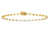 White Lab-Grown Diamond, 14k Yellow Gold Over Silver Bracelet 1.00ctw