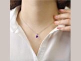 Oval 2.3ct Amethyst with White Moissanite Accents Pendant Style Necklace