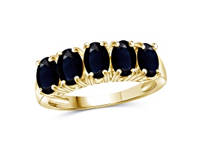 Black Sapphire 14K Gold Over Sterling Silver Ring 2.80ctw