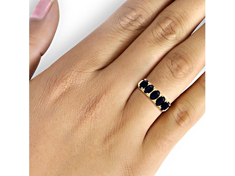 Black Sapphire 14K Gold Over Sterling Silver Ring 2.80ctw