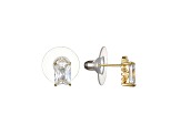White Cubic Zirconia 18k Yellow Gold Over Sterling Silver Stud Earrings 3.02ctw