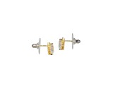 White Cubic Zirconia 18k Yellow Gold Over Sterling Silver Stud Earrings 3.02ctw