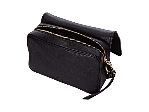 Prada Vitello Phenix Black Leather Flap Crossbody Bag