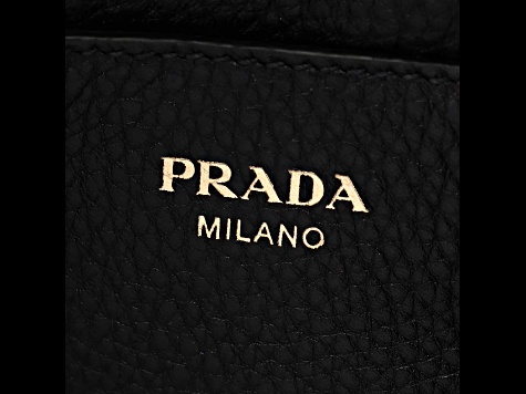 Prada Vitello Phenix Black Leather Flap Crossbody Bag