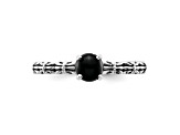 Sterling Silver Stackable Expressions Antiqued Black Agate Ring