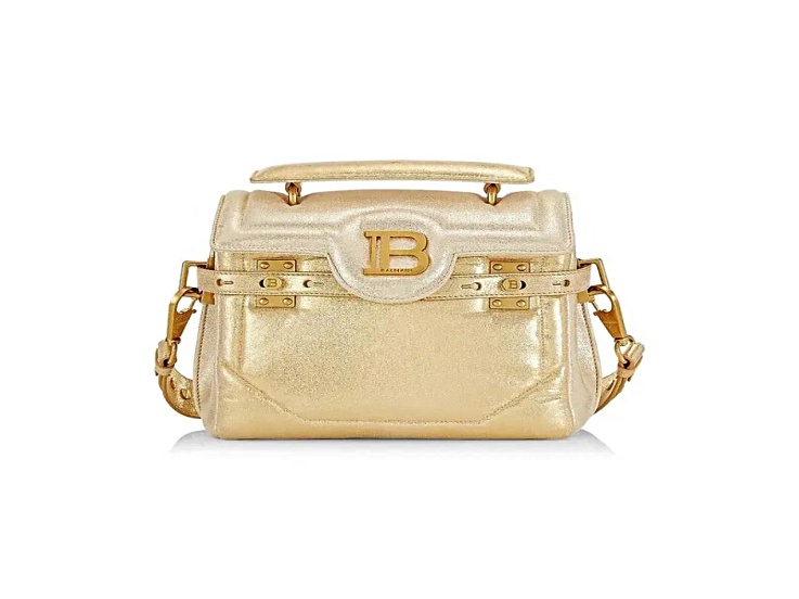 Balmain ショッパーバッグ Balmain B-Buzz 23 Metallic Gold Tote Crossbody Shoulder Bag