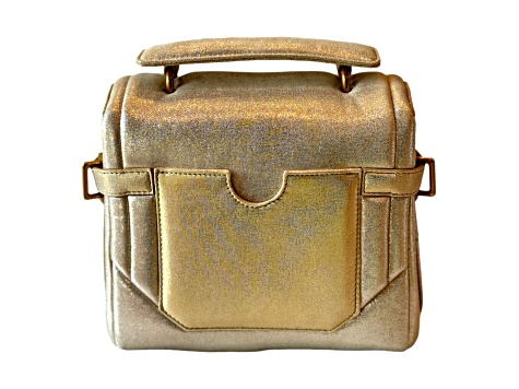 Balmain B-Buzz 23 Metallic Gold Tote Crossbody Shoulder Bag
