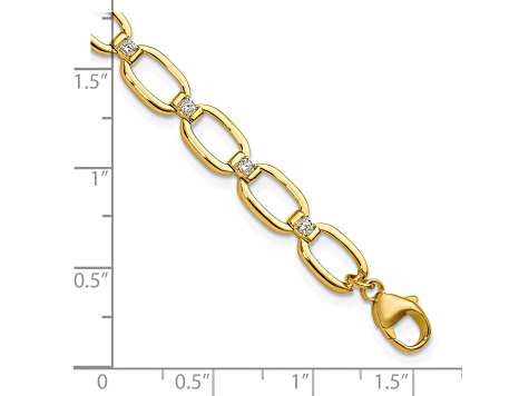 14K Yellow Gold Lab Grown Diamond VS/SI GH, Oval Link with 0.25 inch Extension Bracelet