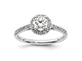 Rhodium Over 14K White Gold Eternal Promise Lab Grown Diamond Halo Ring