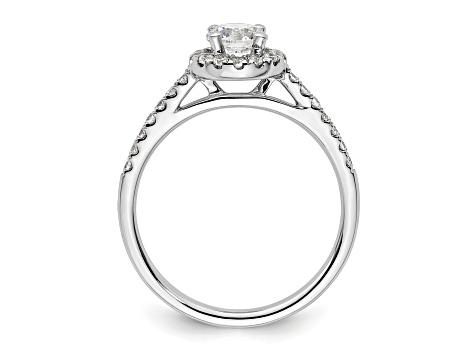 Rhodium Over 14K White Gold Eternal Promise Lab Grown Diamond Halo Ring