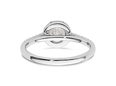 Rhodium Over 14K White Gold Eternal Promise Lab Grown Diamond Halo Ring