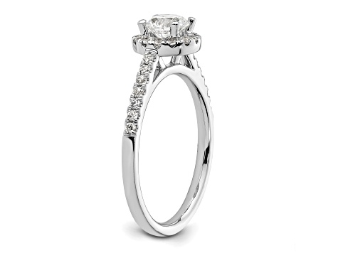 Rhodium Over 14K White Gold Eternal Promise Lab Grown Diamond Halo Ring