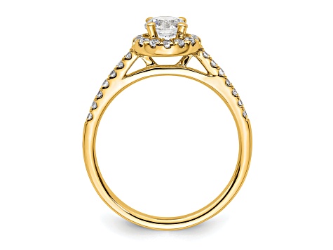 14K Yellow Gold Eternal Promise Lab Grown Diamond Halo Ring