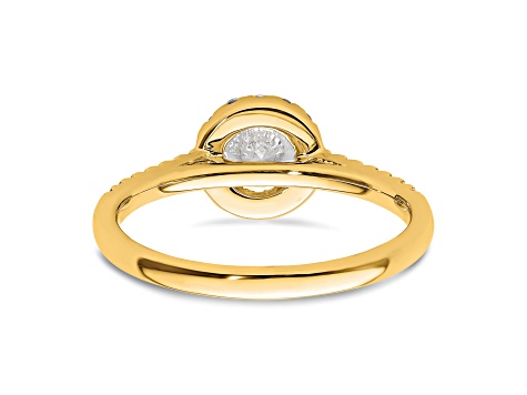 14K Yellow Gold Eternal Promise Lab Grown Diamond Halo Ring